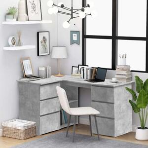 Maison Exclusive - Rohový písací stôl betónovo sivý 145x100x76 cm drevený materiál