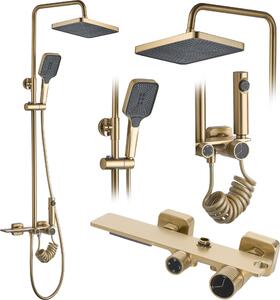 Sprchový set Rea HELIX Brush Gold