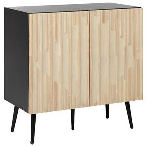 Komoda svetlé drevo MDF masívne drevo železné nohy 2-dverová úložný priestor moderný štýl obývačka spálňa
