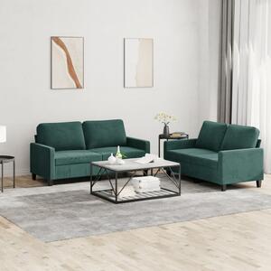 Maison Exclusive – 2-dielna sedacia súprava s vankúmi, tmavozelený zamat