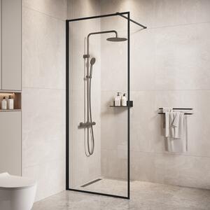 Badplaats Sprchová Zástena Georgia 70 x 200 cm - ierna - Walk-In Sprchový Kút 8 mm Bezpenostné Sklo