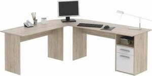 Kondela Rohový PC stolík Maurus MA11 New - dub sonoma / biela