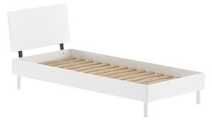 Biela jednolôžková posteľ z bukového dreva s roštom 90x200 cm Forrest – Vipack