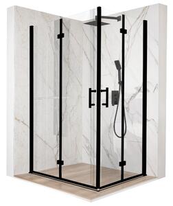 Sprchový kút 120x80cm otoné dvere ierne ESG 6mm sklo + povrchová úprava