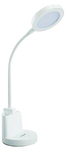 Velamp SWAN2: 7W stolová LED lampa s dotykovým spínačom a držiakom na pero. Biela farba
