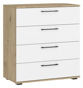 FORMO KM-1 77cm remeselnícka dubová/biela komoda
