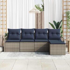 Maison Exclusive - Sedacia súprava 5 ks Grau Poly-Rattan
