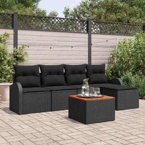 Maison Exclusive - Záhradný nábytok s úloným priestorom 6 ks ierny Poly-rattan
