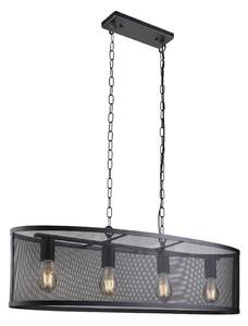 Searchlight - Luster na reťazi FISHNET 4xE27/60W/230V čierna