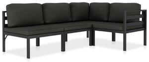 Maison Exclusive – 4-dielna záhradná súprava s vankúmi, hliníková, antracitová