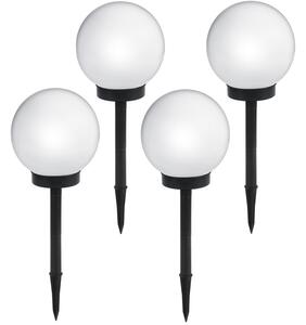 4x GreenBlue solárna lampa, vone stojaci záhradný glóbus 25x25x58cm biela LED GB166
