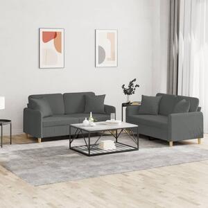 Maison Exclusive – 2-dielna sedacia súprava s vankúmi, tmavosivá látka