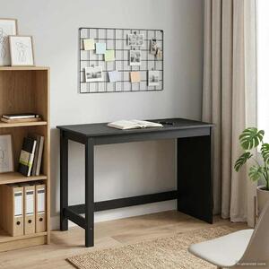 Maison Exclusive – Písací stôl, čierny, 112 x 50 x 75 cm, masívne borovicové drevo