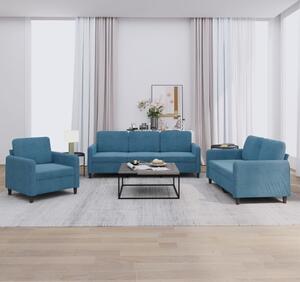 Maison Exclusive – 3-dielna sedacia súprava z modrého zamatu