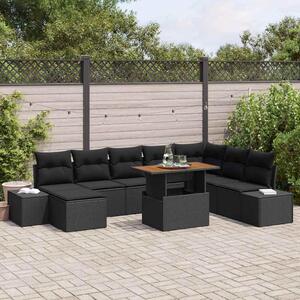 Maison Exclusive - Záhradný nábytok s úloným priestorom 9 ks ierny Poly Rattan