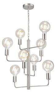 Luster na reťazi ORLANDO 8xE27/60W/230V strieborná