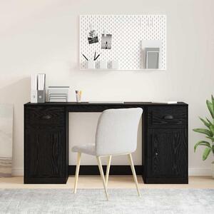Maison Exclusive – písací stôl so zásuvkami, čierna farba, vzhľad dubového dreva, materiál: drevotrieska