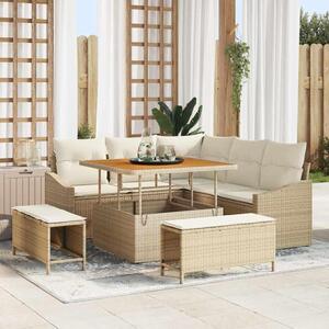 Maison Exclusive - Záhradný nábytok s vankúmi 8 ks Béový Poly-rattan