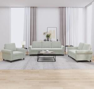 Maison Exclusive – 3-dielna sedacia súprava s vankúmi, svetlosivý zamat