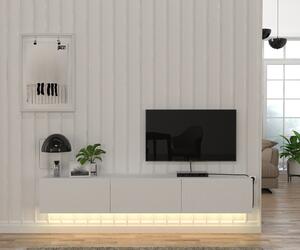 DOMEL TV stolík, biely s LED