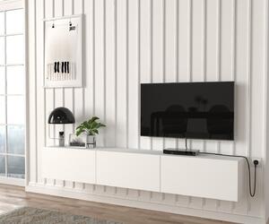 DOMEL TV stolík, biely s LED