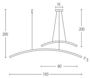 Zambelis 20130 - LED Stmievateľný luster na lanku LED/48W/230V čierna