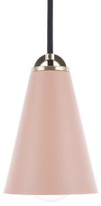 Stropná lampa ružová kovová kužeľové tienidlo 168 cm závesné svietidlo retro vintage