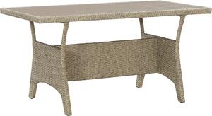 Maison Exclusive – Záhradný stôl, sivý, 120 x 70 x 66 cm, poly ratan