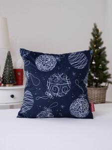 Vianočná obliečka na vankúš Velvet 40 × 40 cm - Vianočné banky s ornamentmi