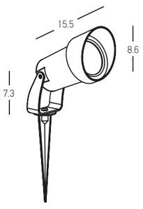Zambelis E310 - Vonkajšia lampa 1xGU10/7W/230V IP54