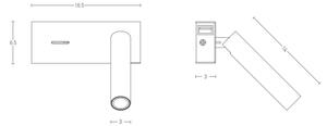 Zambelis H75 - LED Nástenné svietidlo LED/3W/230V USB čierna
