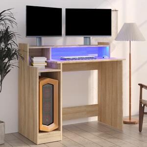 Maison Exclusive – písací stôl s LED osvetlením, dub Sonoma, 97 x 45 x 90 cm, drevený materiál