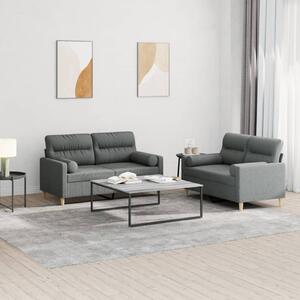 Maison Exclusive – 2-dielna sedacia súprava s vankúšmi, tmavosivá látka