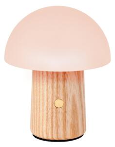 Stmievateľná stolová lampa v prírodnej farbe so skleneným tienidlom (výška 13 cm) Alice – Gingko