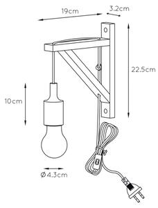 Lucide 08208/01/30 - Nástenné svietidlo FIX WALL 1xE27/60W/230V čierna