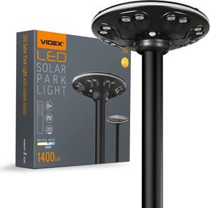 VIDEX LED solárne parkovacie svetlo IP54 s detektorom pohybu 1400lm LiFePO4