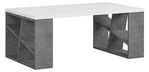 Dizajnový konferenčný stolík CHIARA, biely / šedý