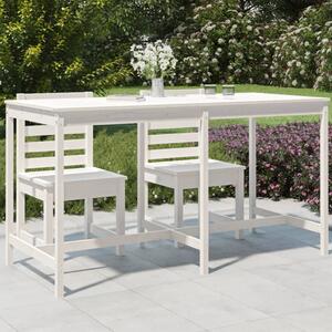 Maison Exclusive - Záhradný stôl biely 203,5x90x110 cm masívne drevo borovica