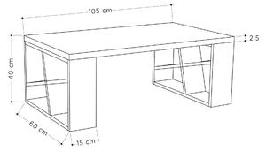 Dizajnový konferenčný stolík CHIARA, biely / šedý