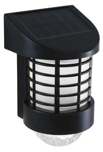 LED solárna nástenná lampa - teplá biela - ierna
