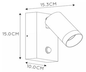 Lucide 09831/01/30 - Vonkajšie svietidlo s pohybovým senzorom TAYLOR 1xGU10/50W/230V IP54