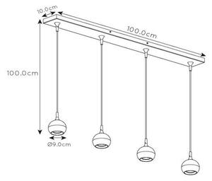 Lucide 09434/04/31 - Luster na lanku FAVORI 4xGU10/5W/230V biela