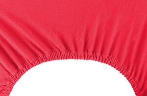 Bavlnené jersey prestieradlo s gumou DecoKing Nephrite červené