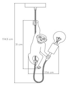 Lucide 10402/01/30 - Luster na lanku EXTRAVAGANZA CHIMP 1xE27/60W/230V