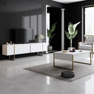 Kalune Design Súprava nábytku do obývacej izby Luxe biela/zlatá II
