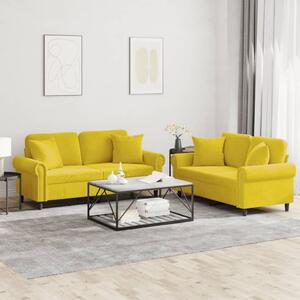Maison Exclusive – 2-dielna sedacia súprava s vankúmi, ltý zamat
