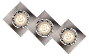 Lucide 11002/15/12 - SADA 3x LED podhľadové svietidlo FOCUS 1xGU10/5W/230V chróm