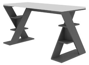 Písací stôl AURA, biely / antracit