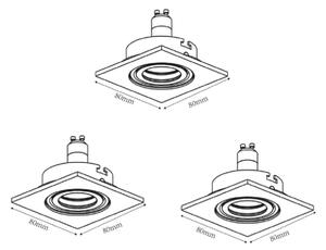 Lucide 11002/15/12 - SADA 3x LED podhľadové svietidlo FOCUS 1xGU10/5W/230V chróm