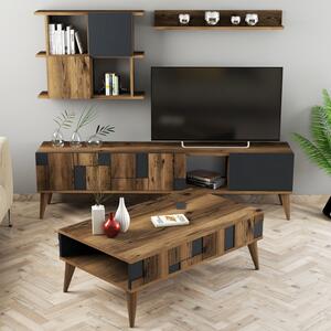 Kalune Design Súprava nábytku do obývacej izby Madrid orech/antracit